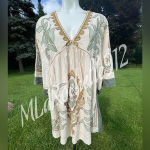 Zara heavy embroidery Boho mini dress